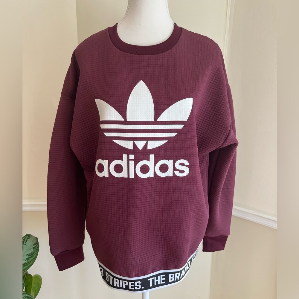 Adidas Maroon Crewneck with White Logo